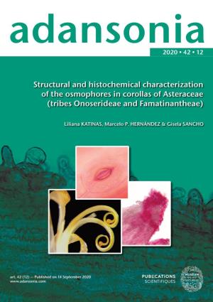 Structural and Histochemical Characterization of the Osmophores in Corollas of Asteraceae (Tribes Onoserideae and Famatinantheae)
