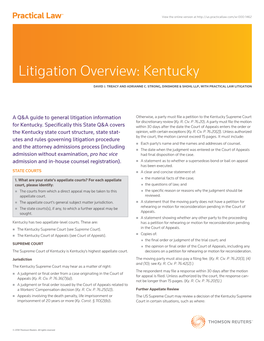 Litigation Overview: Kentucky