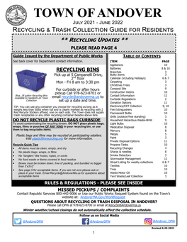 Recycling & Trash Collection Guide for Residents