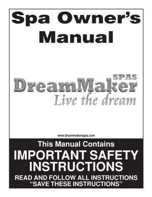 Dream Maker Manual 9/2005 3
