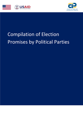 Compilation of Election Promises by Political Parties
