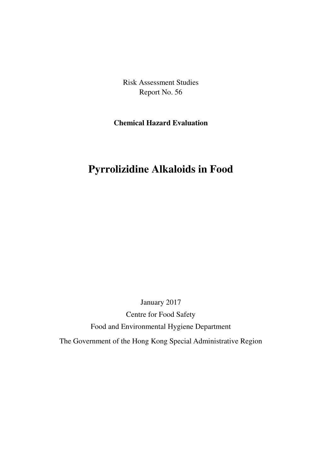 Pyrrolizidine Alkaloids in Food