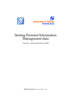 Storing Personal Information Management Data