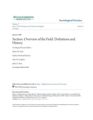 Definitions and History Sociological Practice Editors