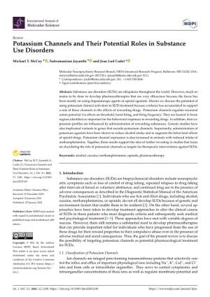 Potassium Channels and Their Potential Roles in Substance Use Disorders