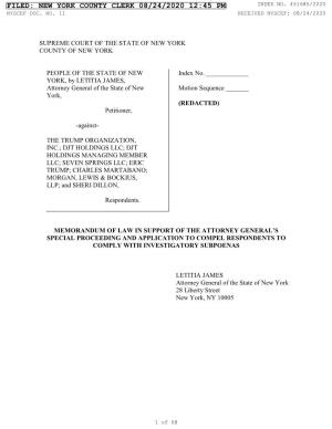 Filed: New York County Clerk 08/24/2020 12:45 Pm Index No