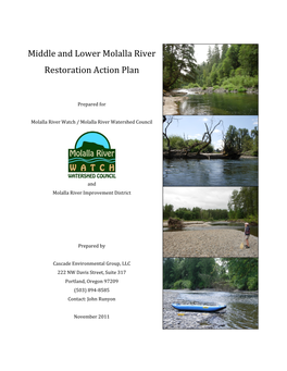 Middle and Lower Molalla River Restoration Action Plan 2011