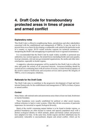 4. Draft Code for Transboundary Protected Areas in Times of Peace and Armed Conflict