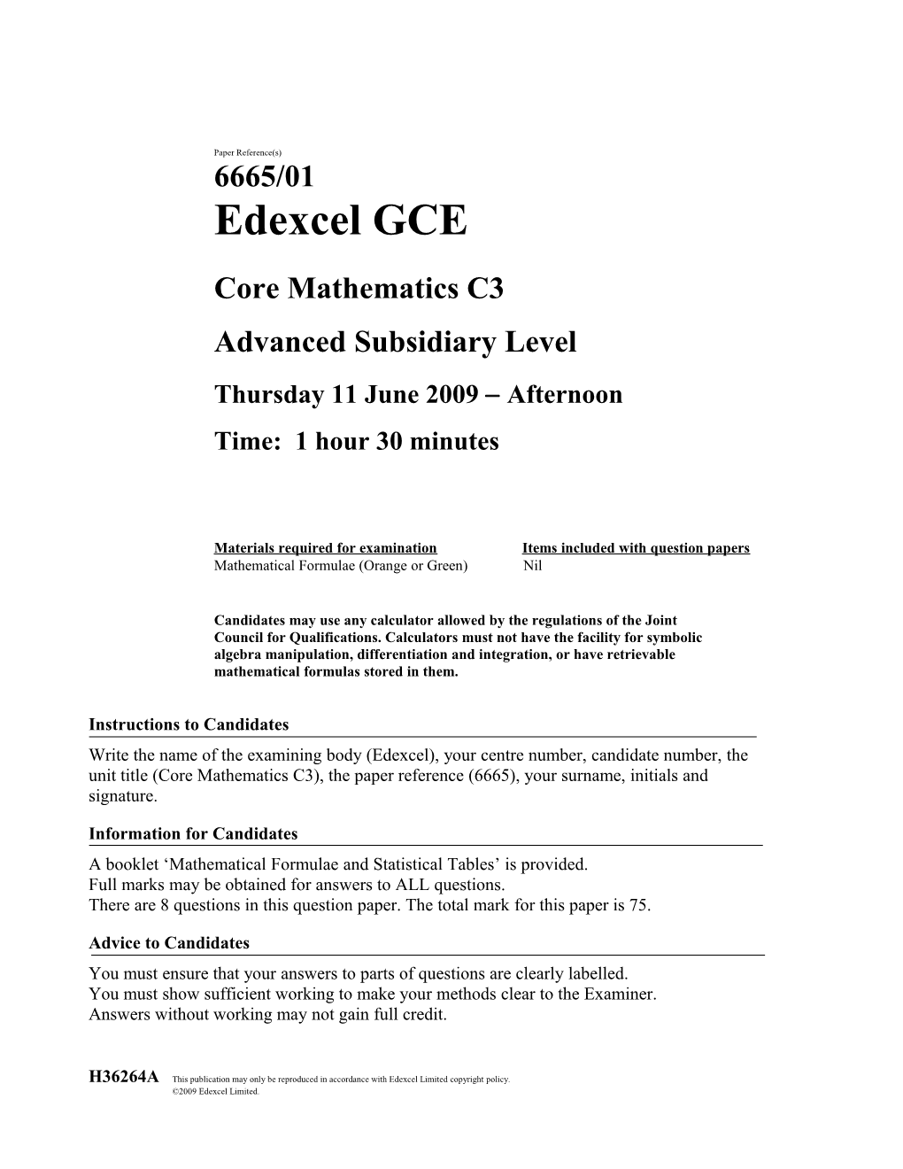 Core Mathematics C3