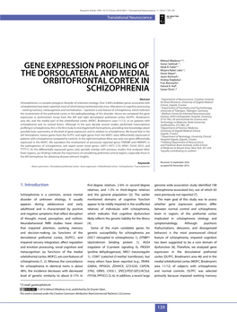Gene Expression Profiling of the Dorsolateral And