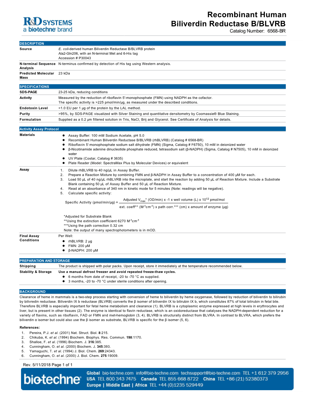 Recombinant Human Biliverdin Reductase B/BLVRB