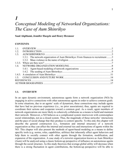 Conceptual Modeling of Networked Organizations: the Case of Aum Shinrikyo