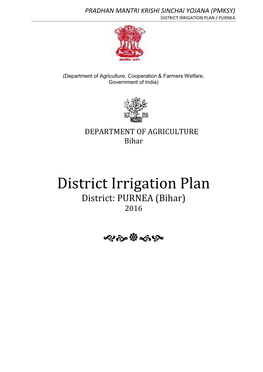 District Irrigation Plan / Purnea