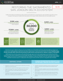 Restoring the Sacramento- San Joaquin Delta Ecosystem