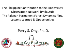 (Philbon): the Palanan Permanent Forest Dynamics Plot, Lessons Learned & Opportunities
