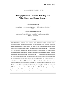 Managing Stranded Assets and Protecting Food Value Chains from Natural Disasters