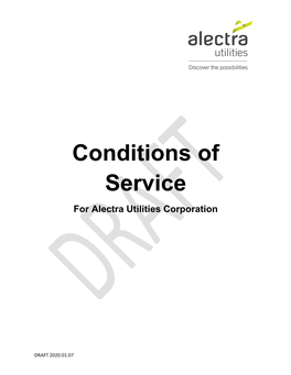 Conditions of Service for Alectra Utilities Corporation