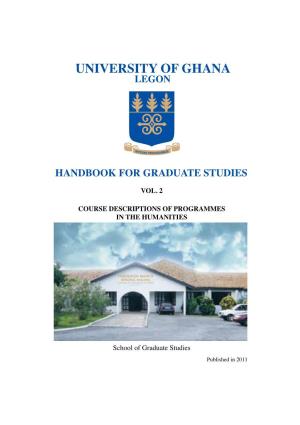 Handbook for Graduate Studies