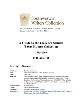 Clarence Schultz Finding Aid[1]