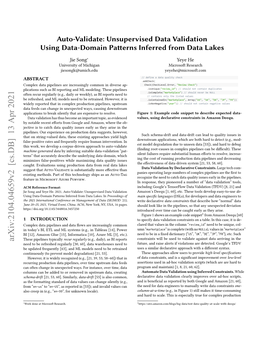 Auto-Validate: Unsupervised Data Validation Using Data-Domain Patterns Inferred from Data Lakes