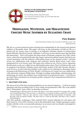 Concert Music Inspired by Byzantine Chant