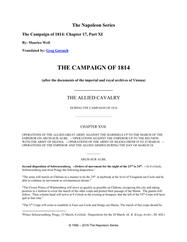 The Campaign of 1814: Chapter 17, Part XI