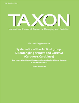 Systematics of the Arctioid Group: Disentangling Arctiumand Cousinia