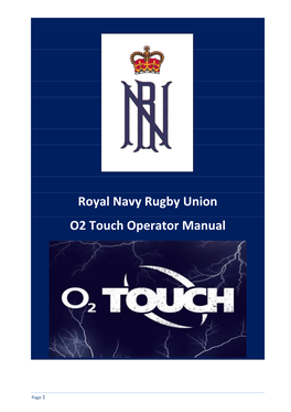Royal Navy Rugby Union O2 Touch Operator Manual