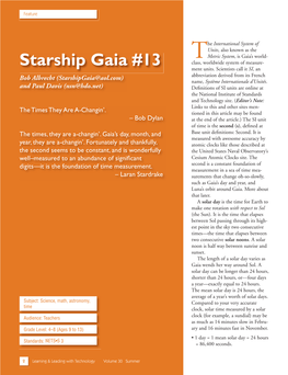 Starship Gaia #13 Class, Worldwide System of Measure- Ment Units
