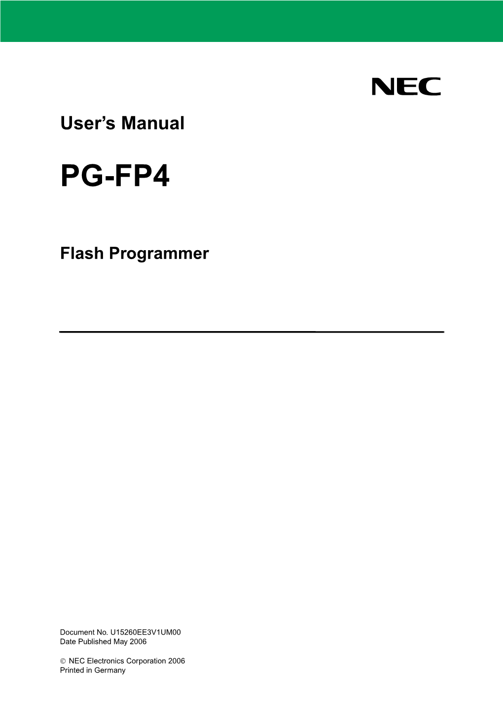PG-FP4 Flash Programmer User's Manual
