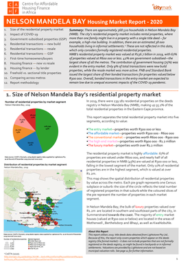 2020 1. Size of Nelson Mandela Bay's Residential Property Market