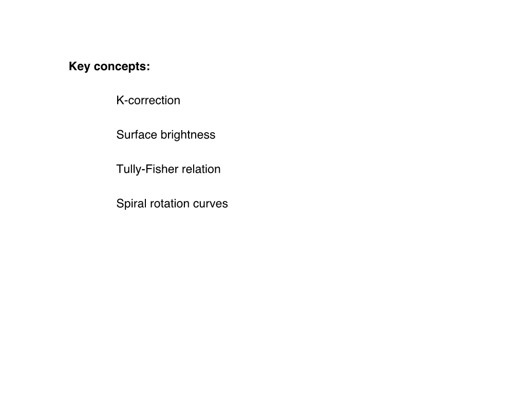 K-Correction Surface Brightness Tully-Fisher Relation Spiral Rotation