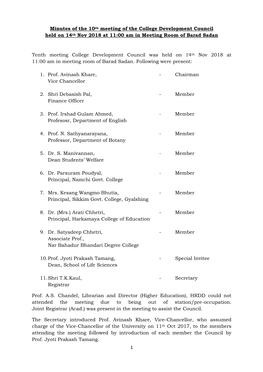 Minutes of 10Th College Development Council-14.11.2018