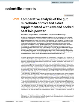 Comparative Analysis of the Gut Microbiota of Mice Fed a Diet