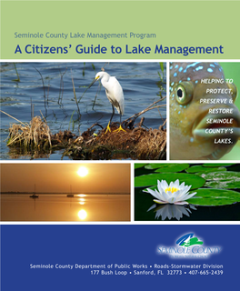 A Citizens' Guide to Lake Management