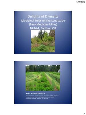 Delights of Diversity Medicinal Trees on the Landscape (Zero Medicine Miles) NUNM, Portland OR