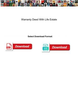 Warranty Deed with Life Estate