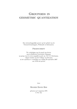 Groupoids in Geometric Quantization