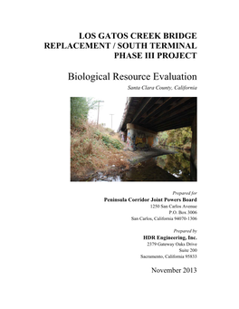 Biological Resource Evaluation Santa Clara County, California