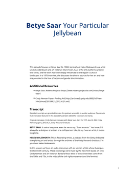 Betye Saar Your Particular Jellybean