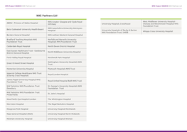 NHS Partners List DFN Project SEARCH NHS Partners List