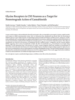 Glycine Receptors in CNS Neurons As a Target for Nonretrograde Action of Cannabinoids
