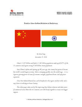 Sino-Indian Relation Is Underway