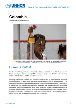 Unhcr Colombia Response Update #17