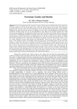 Terrorism: Gender and Identity