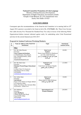 National Council for Promotion of Urdu Language Ministry of Human