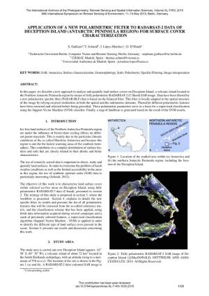Application of a New Polarimetric Filter to Radarsat-2 Data of Deception Island (Antarctic Peninsula Region) for Surface Cover Characterization