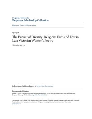 Religious Faith and Fear in Late Victorian Women's Poetry Sharon Lee George