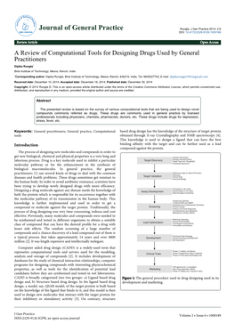 A Review of Computational Tools for Designing Drugs Used by General