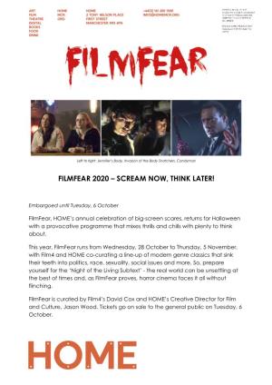 Filmfear 2020 – Scream Now, Think Later!
